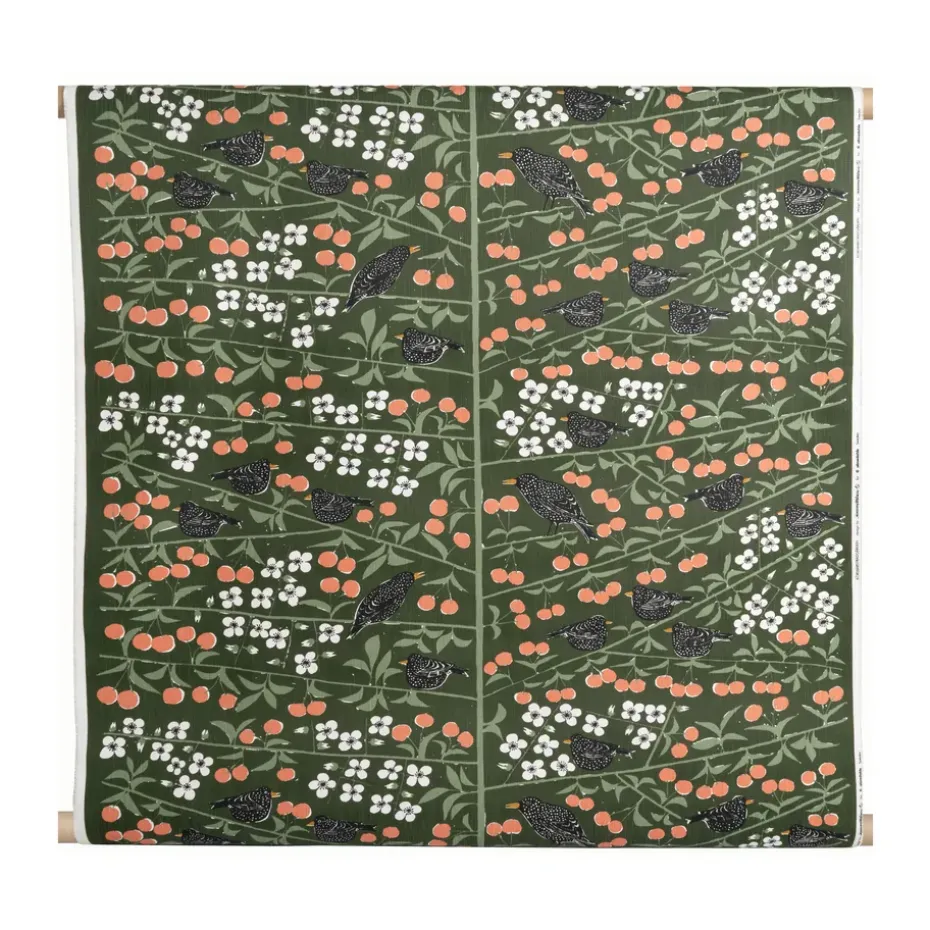 Tissu Körsbärsträdgården, Vert foncé