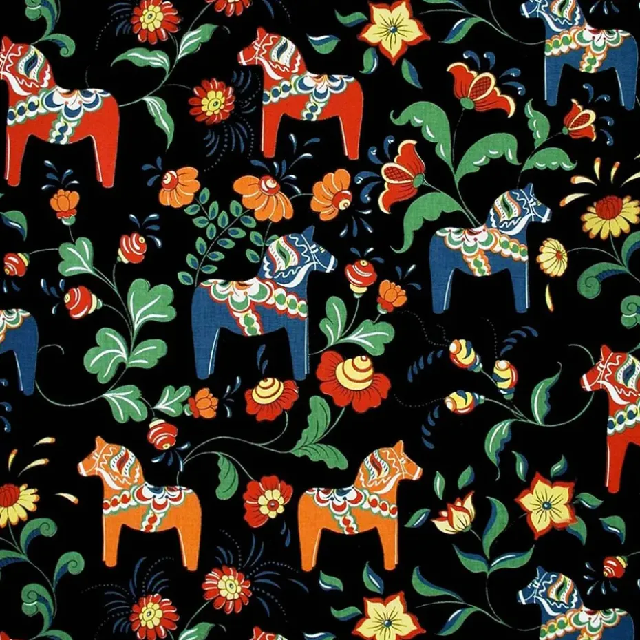 Tissu Leksand, noir