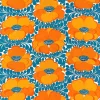 Tissu Love, Bleu-orange