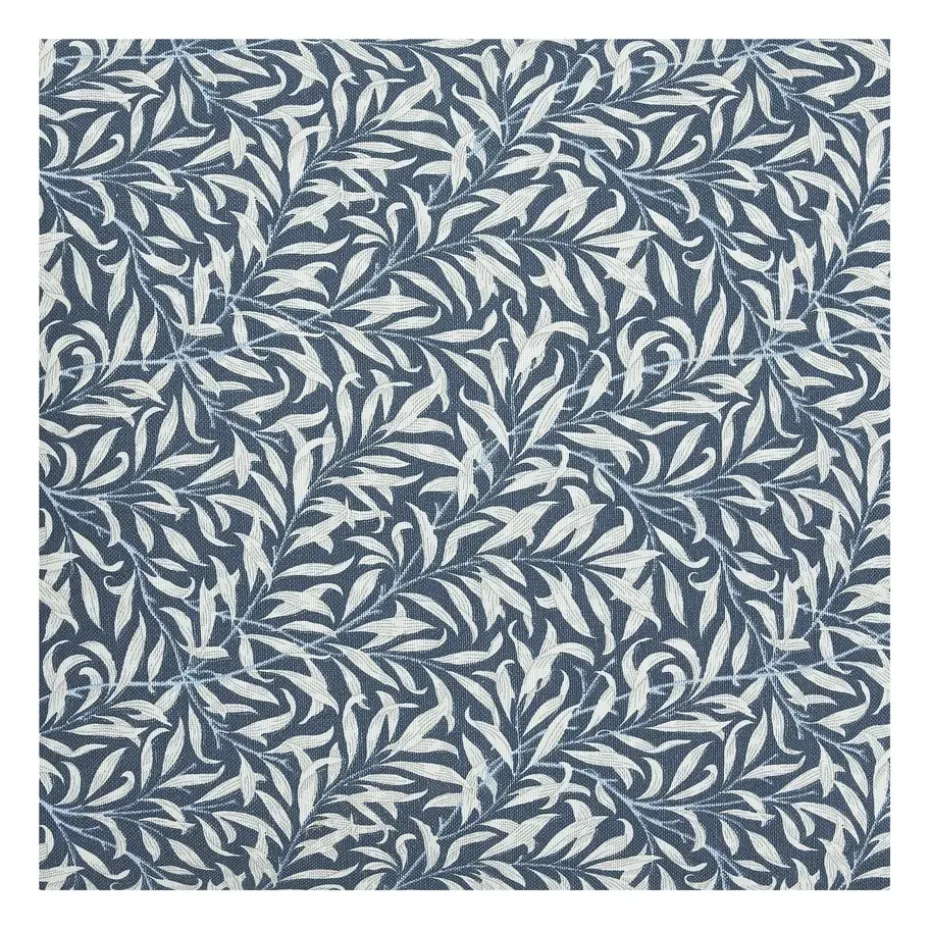 Tissu Ramas, Bleu foncé-blanc