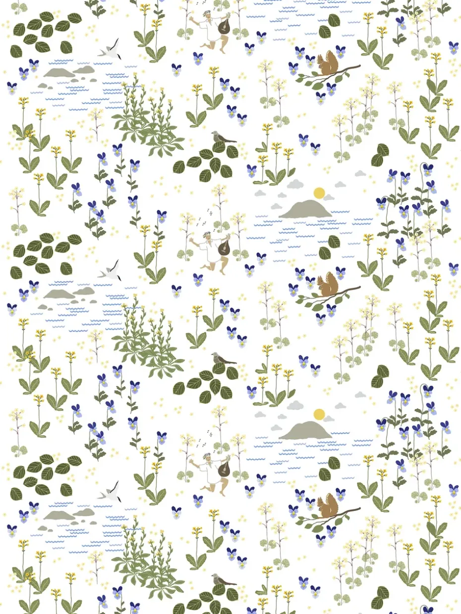 Tissu Rönnerdahl, Blanc cassé-vert