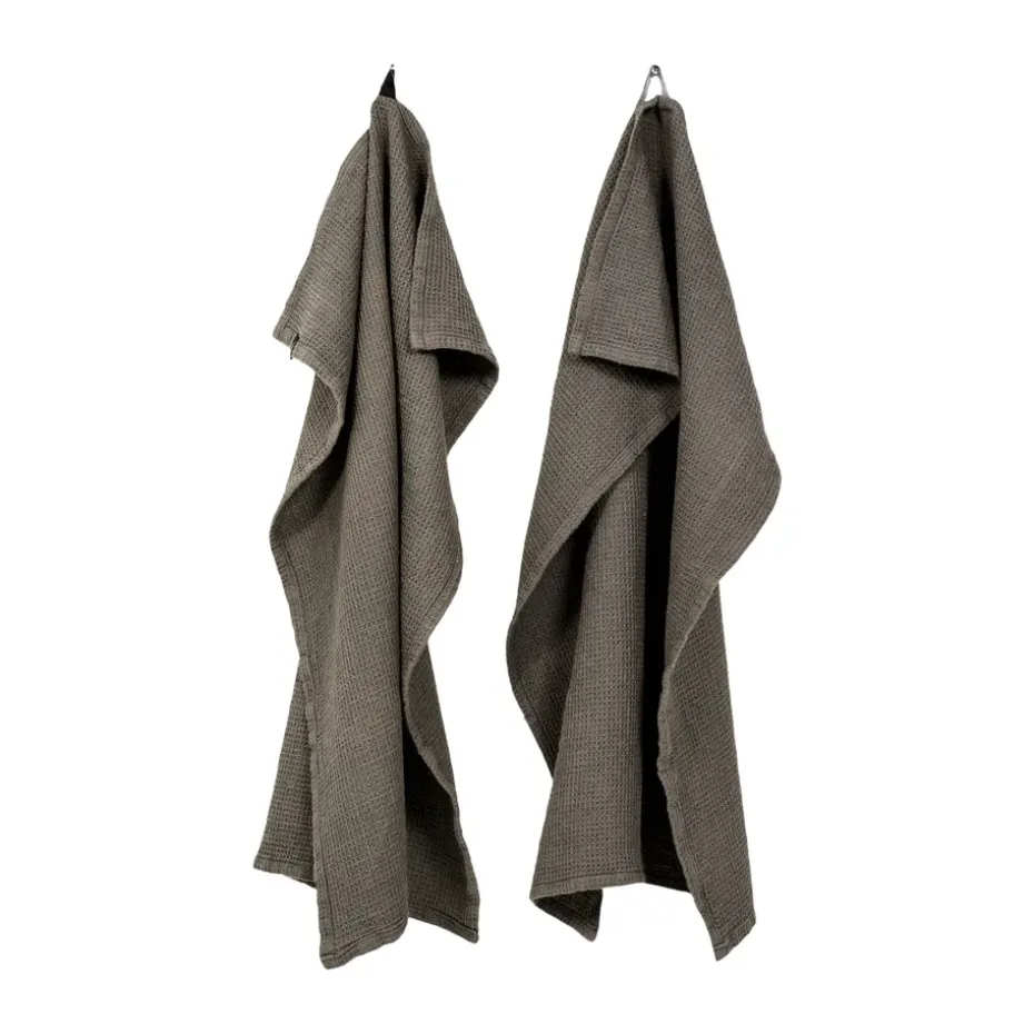 Torchon de cuisine Hetty 50x70 cm lot de 2, Charcoal