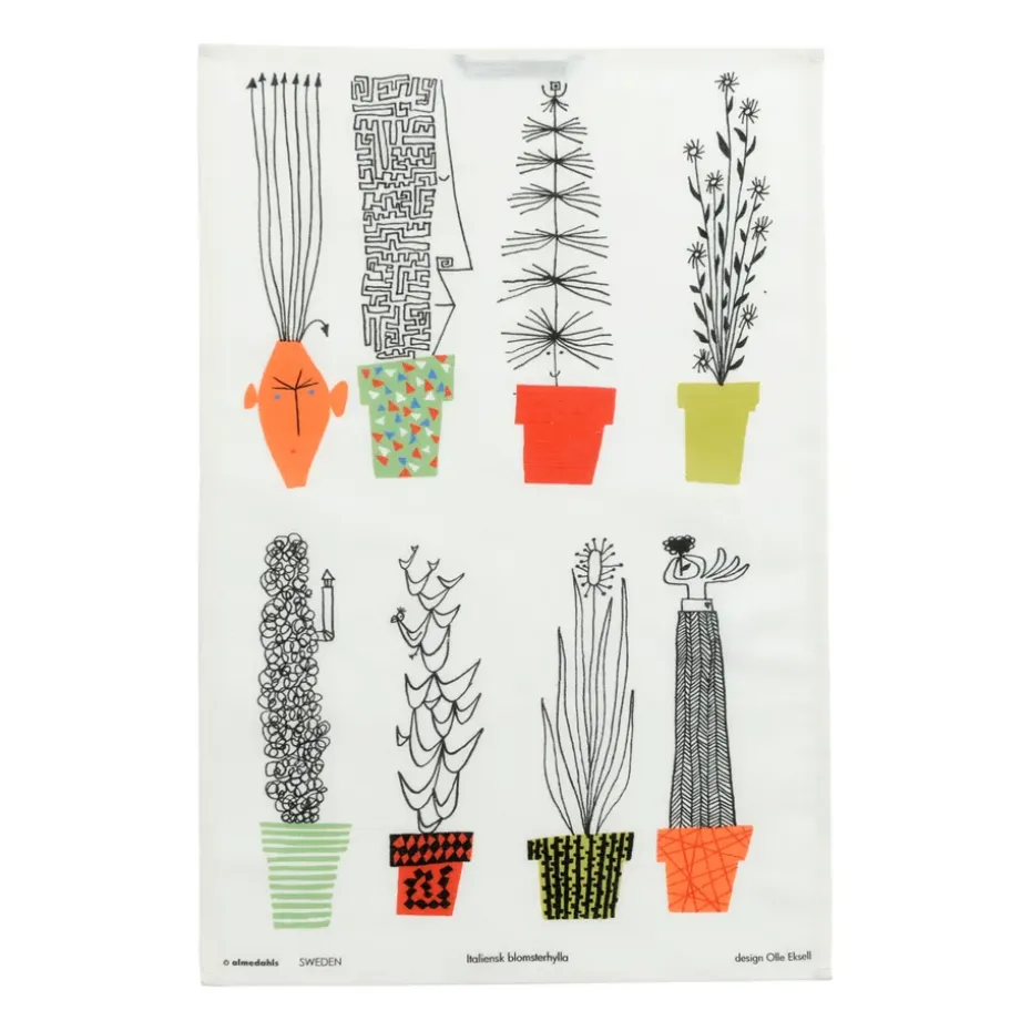 Torchon étagère à fleurs italienne 47x70 cm, Multi