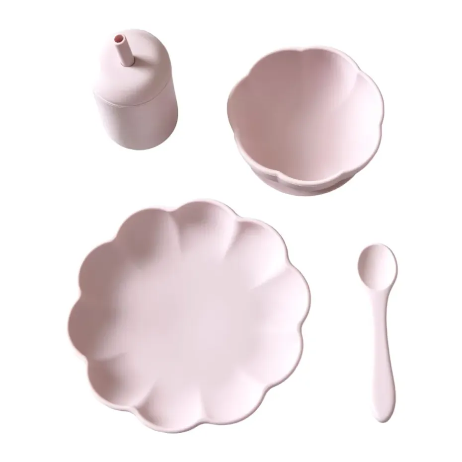 Vaisselle pour enfants Little Poppy, 4 pièces, Light pink