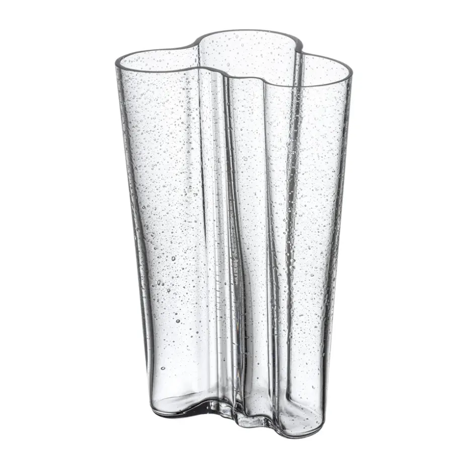 Vase Alvar Aalto 200 mm, Verre à bulles transparent, Édition anniversaire
