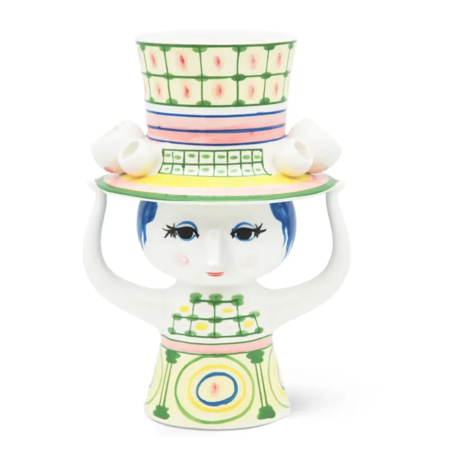 Vase Lady with hat H24,5 cm, Vert