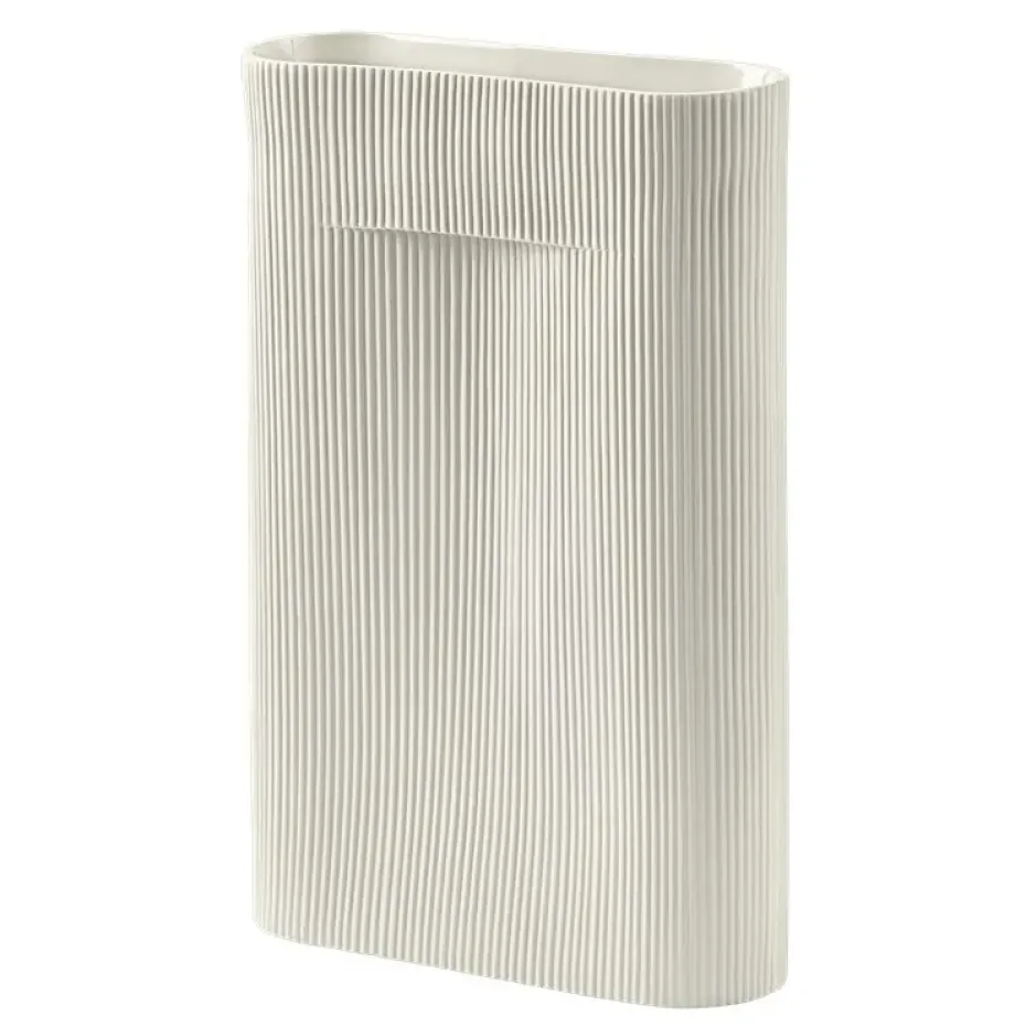 Vase Ridge 48,5cm, Off white
