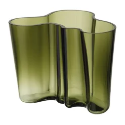 Vase vert mousse Alvar Aalto, 160 mm