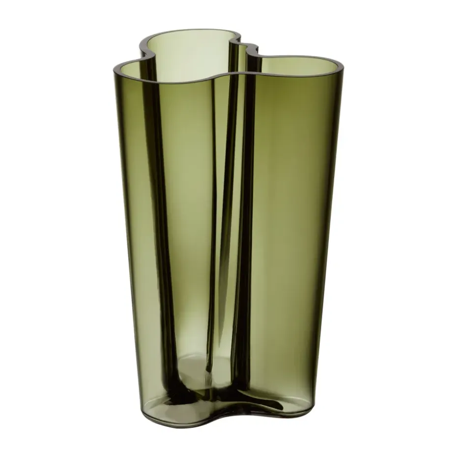 Vase vert mousse Alvar Aalto, 251 mm