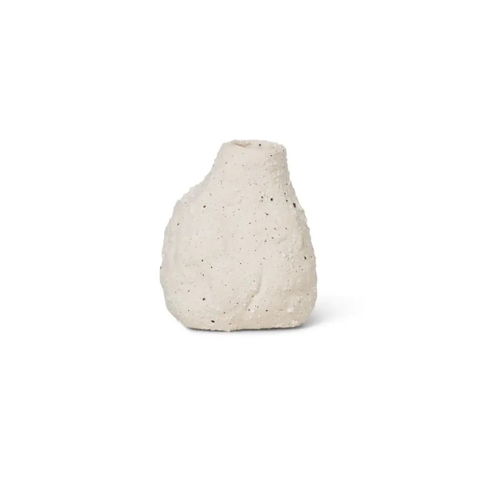 Vase Vulca mini, Off white stone