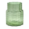 Vase Waves 04 Ø18x21 cm, Green-clear