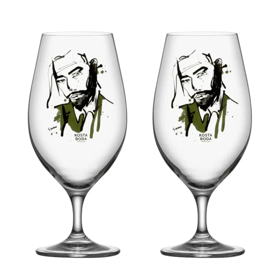 Verre à bière All about you 40 cl Lot de 2, Want him (vert)