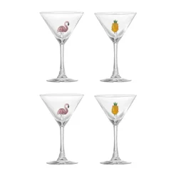 Verre à cocktail Misa 17 cl Lot de 4, Clear-flamingo, clear-pineapple