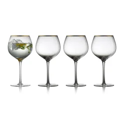 Verre à gin tonic Palermo Gold 65 cl, lot de 4, Transparent-or