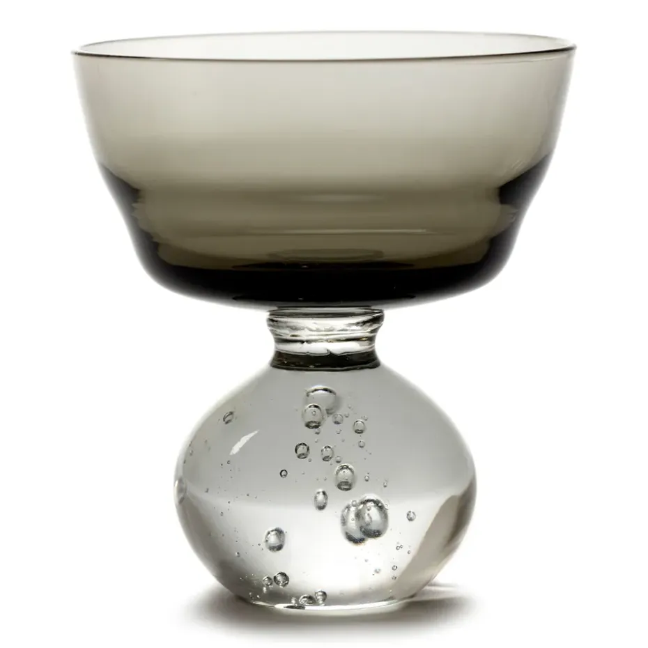 Verre à pied Eternal snow M Ø9,2 cm, Gris fumé
