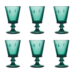 Verre à vin Abeille 24 cl, lot de 6, Vert émeraude