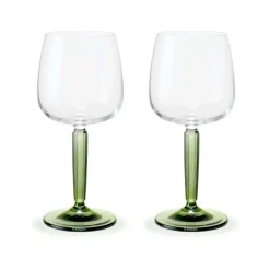Verre à vin blanc Hammershøi 35 cl Lot de 2, Transparent-vert