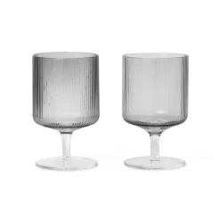 Verre à vin Ripple Lot de 2, Smoked grey