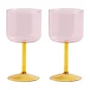 Verre à vin Tint 25 cl Lot de 2, Rose-jaune