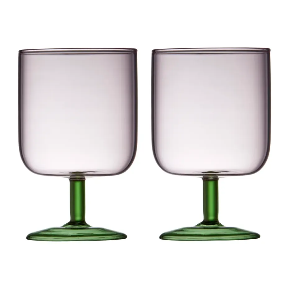 Verre à vin Torino 30 cl lot de 2, Pink-green