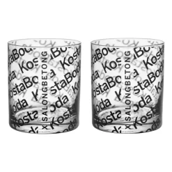 Verre Salong Betong Old Fashioned 28 cl, lot de 2, Noir transparent