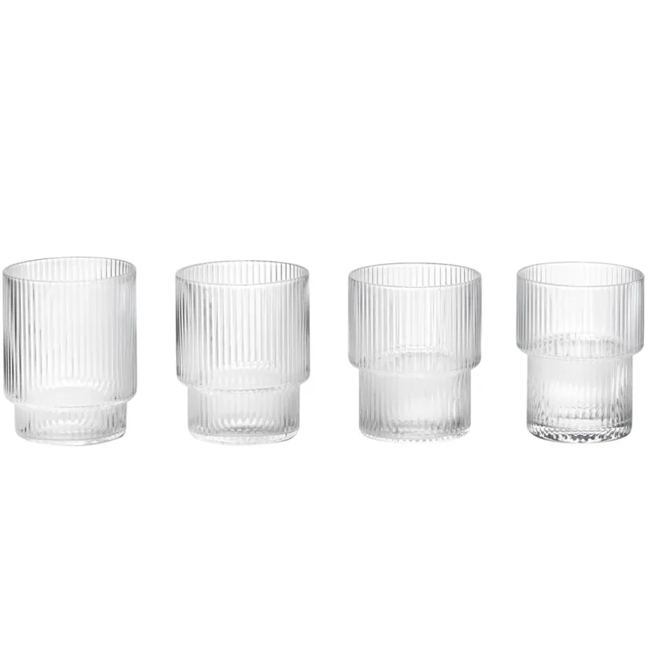 Verres Ripple lot de 4, transparent