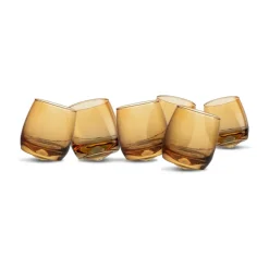 Verres tumblers Sagaform avec fond arrondi 30 cl lot de 6, Ambre