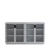 Vitrine Frame 160 Medium, light grey, portes vitrées, 42 cm, black