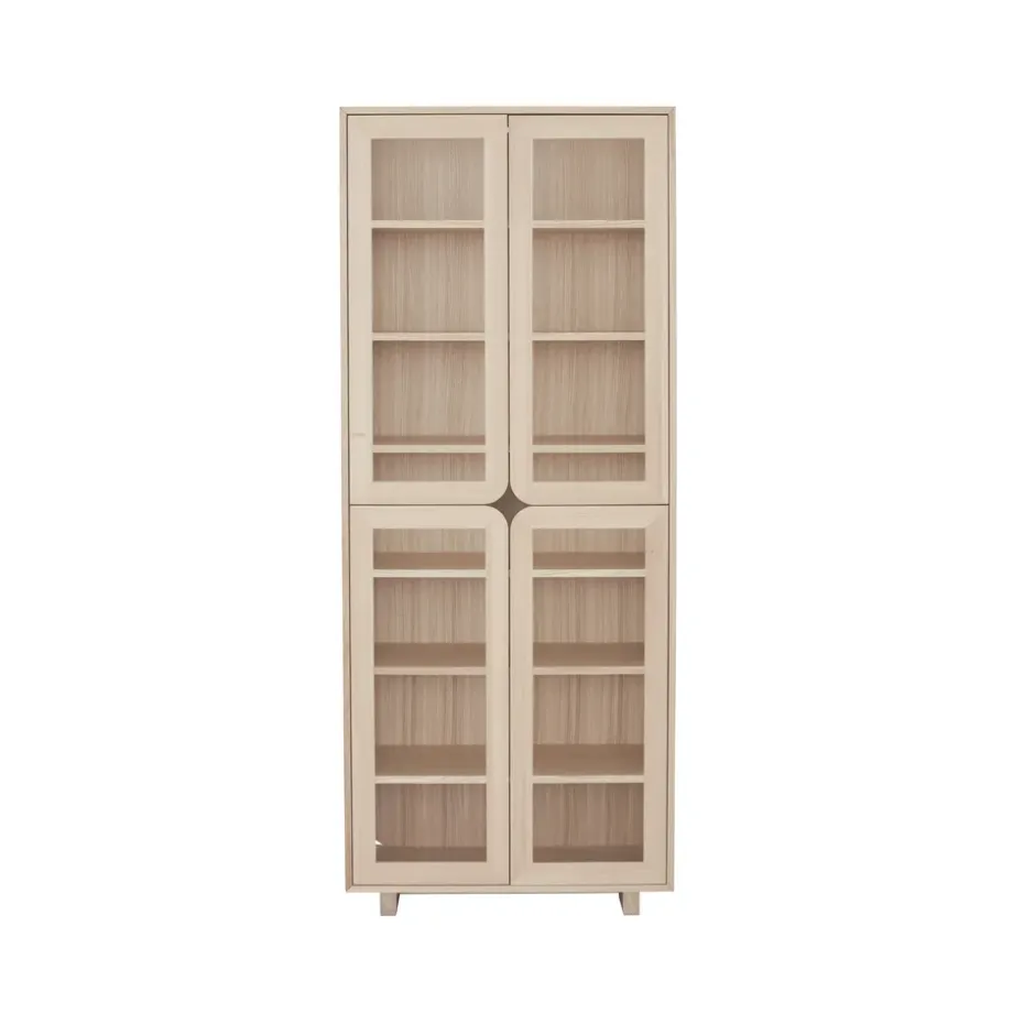 Vitrine haute Vidja, Chêne pigmenté blanc