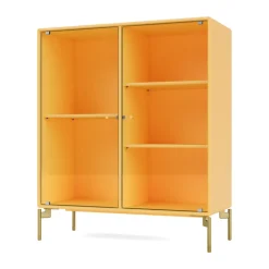Vitrine Ripple II 69,6x82,2x30 cm, Acacia-pieds Brass