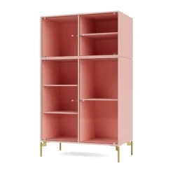 Vitrine Ripple III 69,6x117,6x38 cm, Ruby-pieds Brass
