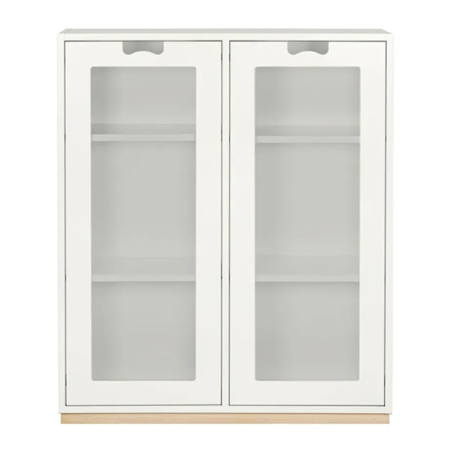 Vitrine Snö E, White, support en bouleau, dj.42 cm