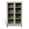 Vitrine Volt 130 cm beige, Détails en noir