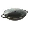 Wok avec couvercle en verre Ø37 cm 5,7 L, Noir