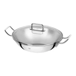 Wok Zwilling Plus avec couvercle en verre Ø32 cm, Acier inoxydable